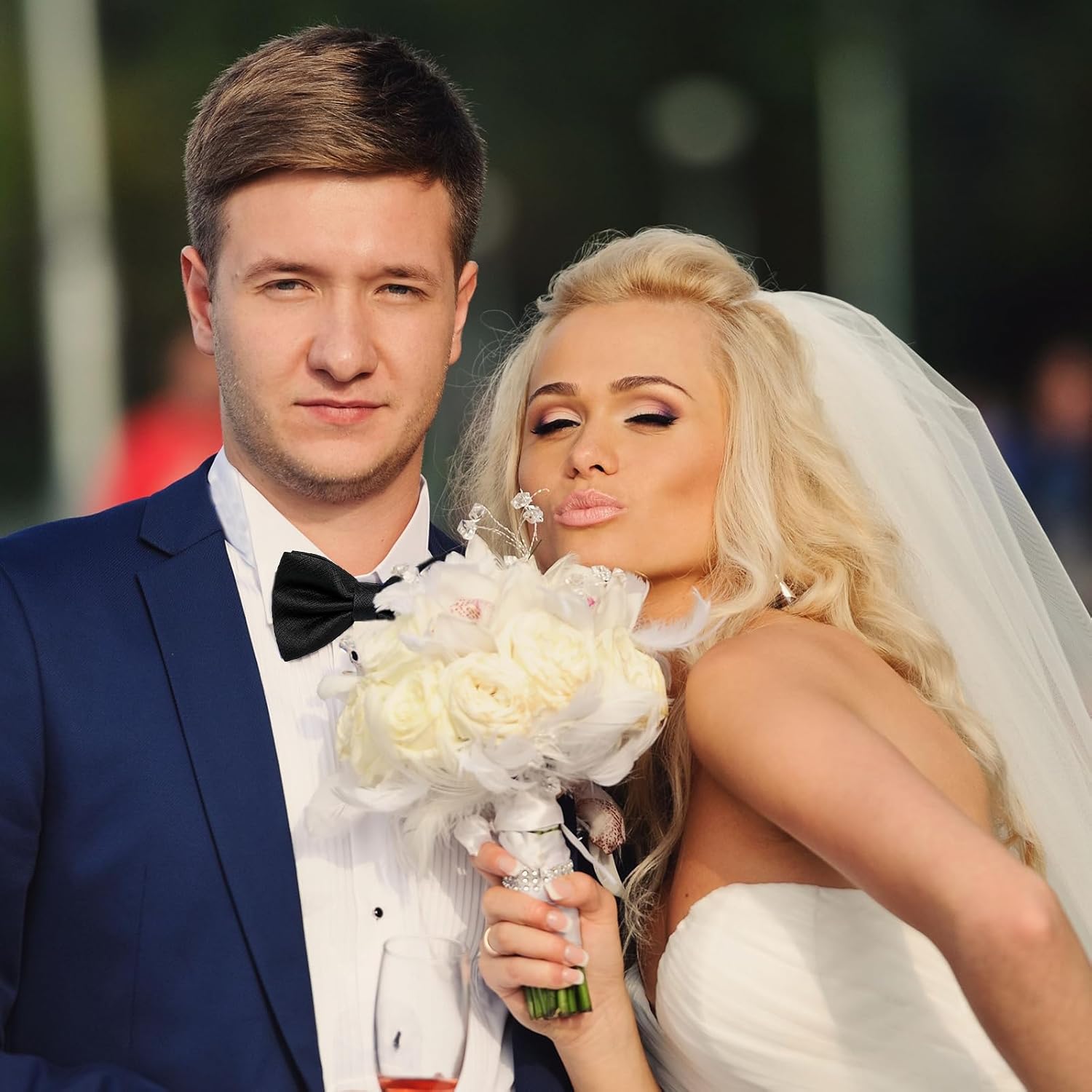 Mens Black Bow Tie Clip on Bow Tie Classic Formal Neck Bowties Black Pre-Tied Bow-Ties Adjustable Solid Color Quality Bowtie Formal Neck Bowties for Banquet Carnival Party Wedding Fancy Dress - Image 7