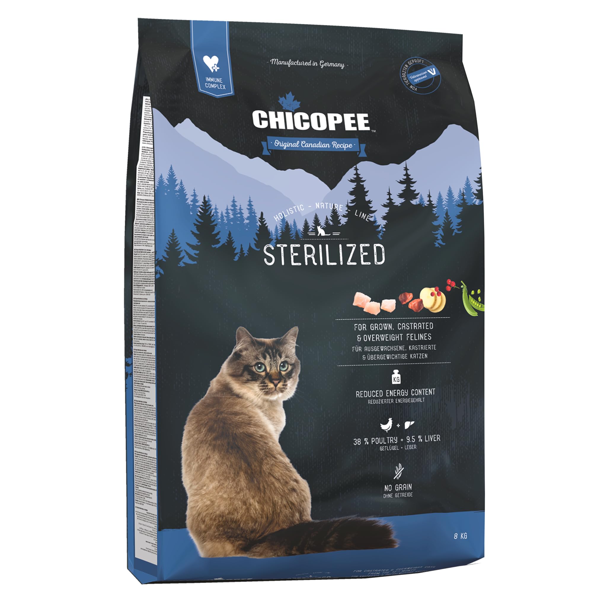 Chicopee Hnl - Alimento Seco Esterilizado Para Gatos De 1,5 Kg De Bosch, Fórmula Canadiense, Fabricado En Alemania, Una Marca De Alimentos Para Mascotas Bosch