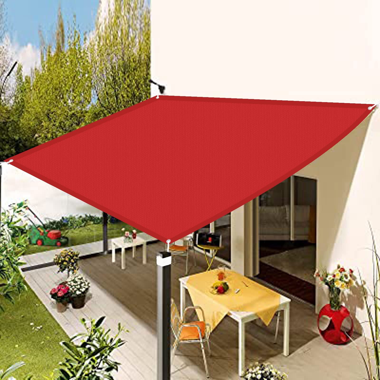 Voile d'ombrage imperméable 3x3,5m avec kit de fixation pour une protection solaire efficace