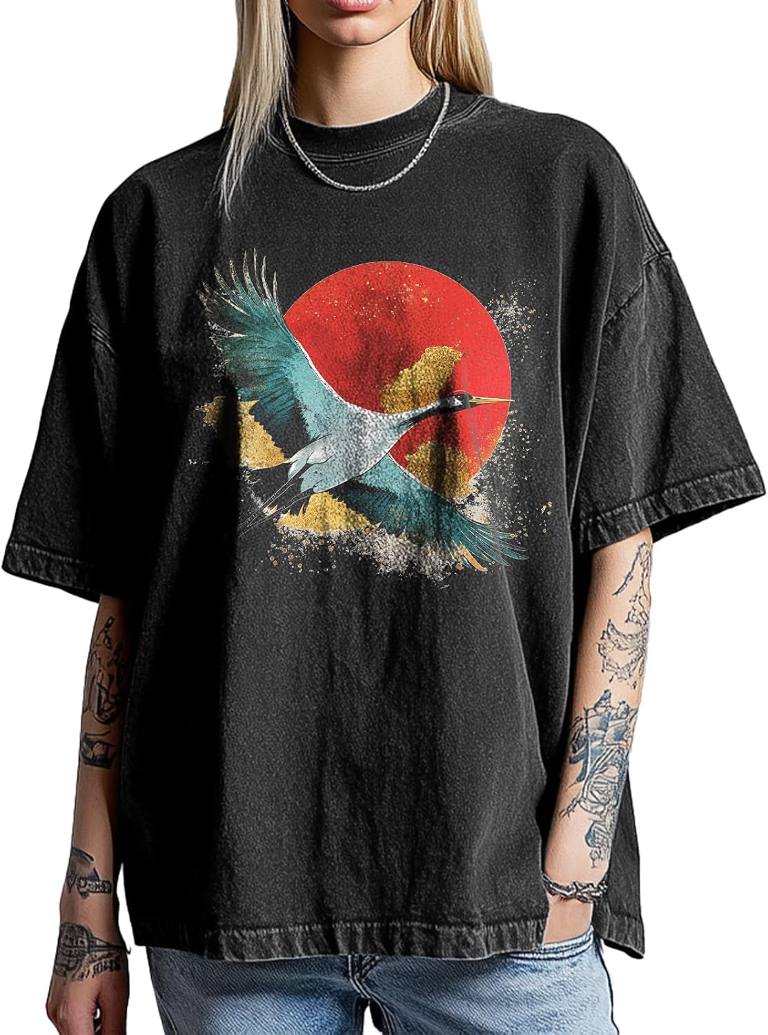 Short Sleeve Shirts for Women Summer Fashion Graphic Shirt Cotton Washed Crewneck Daily Work Tees Tops