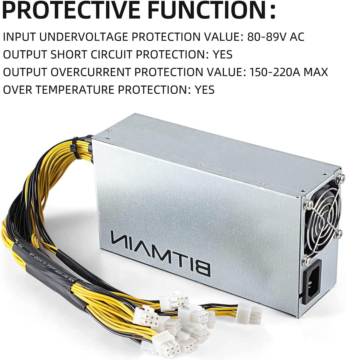Bitmain Genuine Antminer Power Supply APW7 PSU 1800w 110v 220v New Model for S9 or L3+ or Z9 Mini or D3 ASICs w/ 10 Connectors