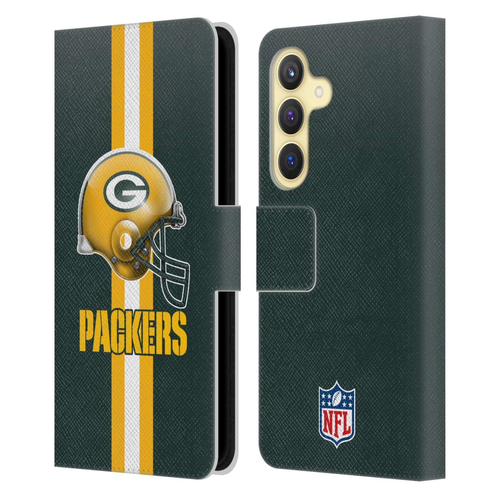 Funda Samsung S24 Green Bay Packers carcasa de cuero para fans de NFL 7