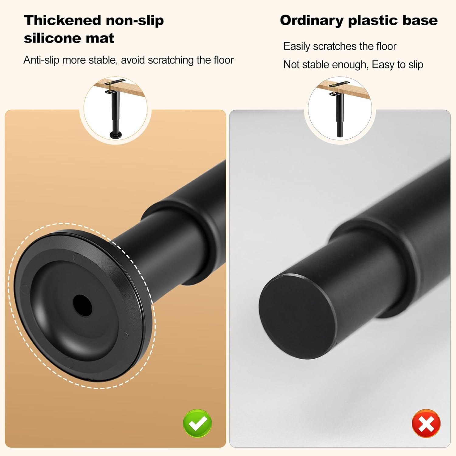 4 Pcs Adjustable Height Bed Support Legs 7.08-12.6 inch, Upgrade Under Bed Center Support Leg, legs for Bed Frame/Bed Slat/bed risers/furniture legs, bed feet Heavy Duty Metal Bed Replacement Legs