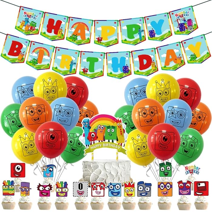 Buy Hilloly 38 pcs Numberblocks Birthday Decorations Number Blocks