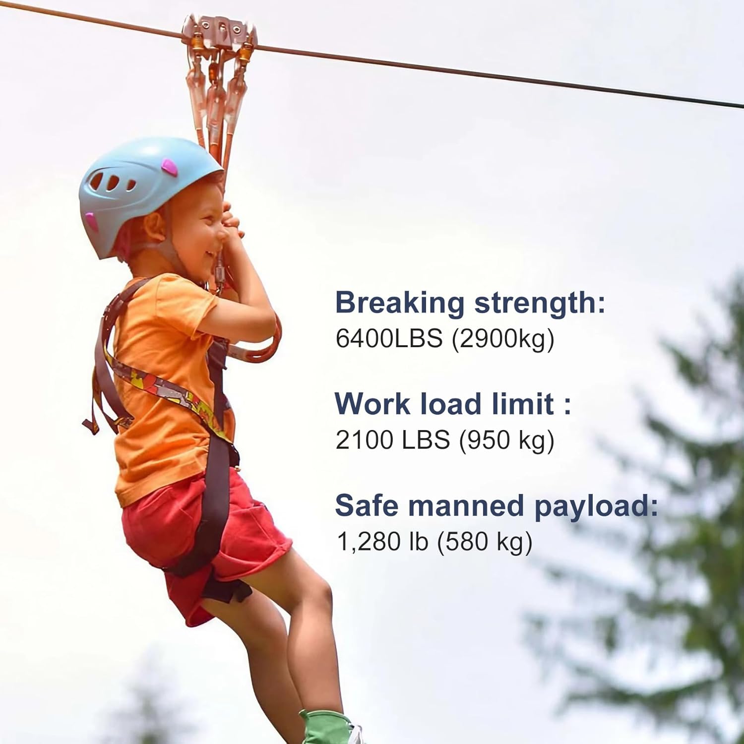 Thickened 1/4 Stainless Steel Cable, 25ft Wire Rope, 7X19 Strands Aircraft Cable, 6400lbs Breaking Strength, Zip Line with M8 Wire Rope Clip Clamp and Wire Rope Cable Thimbles - Image 6