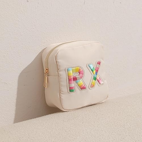 Miniatura 4 de Bolsa de cosméticos personalizada de nailon Rx, bonita bolsa de felpilla con cremallera, bolsa de vitaminas de viaje para maquillaje preparado para