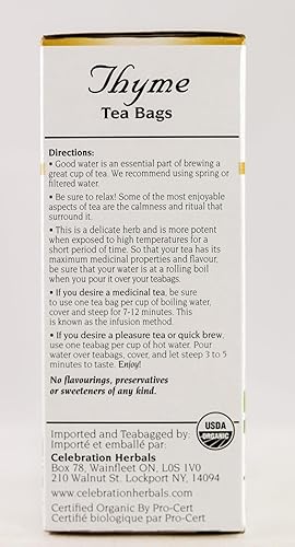 Miniatura 4 de Celebración+Hierbas+Orgánico+Tomillo+Té+Bolsas+24+Count