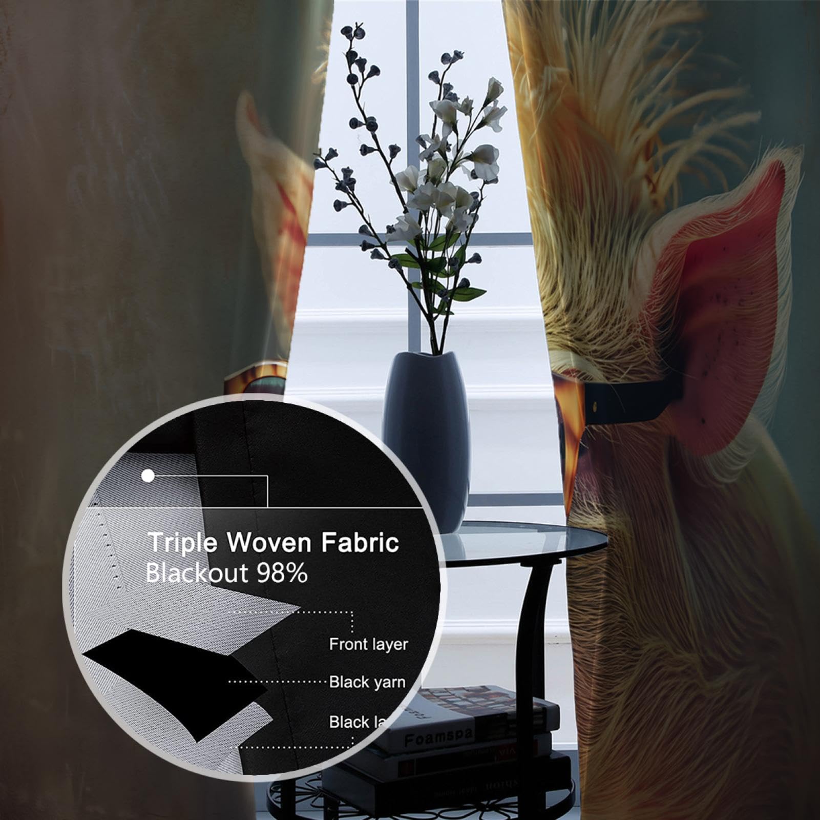 Lustig Faultier Reitet Schwein Vorhänge - Weltraum Design Thermo Verdunklung 140x225cm 2er Set