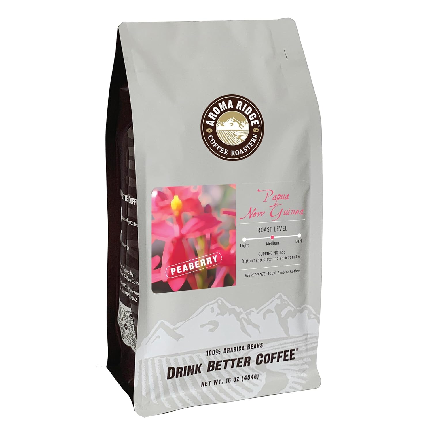 Papua New Guinea Peaberry Coffee, Whole Bean, Medium Roast, 16oz