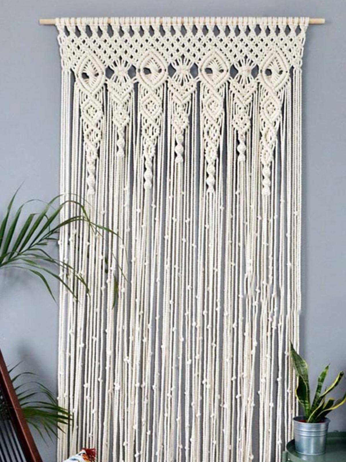 Tapisserie murale en macramé - Rideau de porte bohème - Tapisserie murale - Décoration de maison - Toile de fond faite à la main - Pour le salon et la chambre à coucher