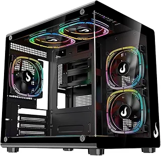 Gabinete Gamer Rise Mode Galaxy Glass X Mini, M-ATX, Lateral e Frontal em Vidro Temperado, Preto - RM-GA-GGXN-FB