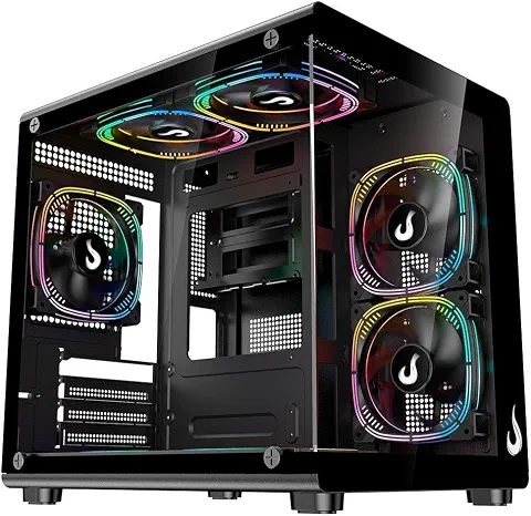 Gabinete Gamer Rise Mode Galaxy Glass X Mini, M-ATX, Lateral e Frontal em Vidro Temperado, Preto - RM-GA-GGXN-FB