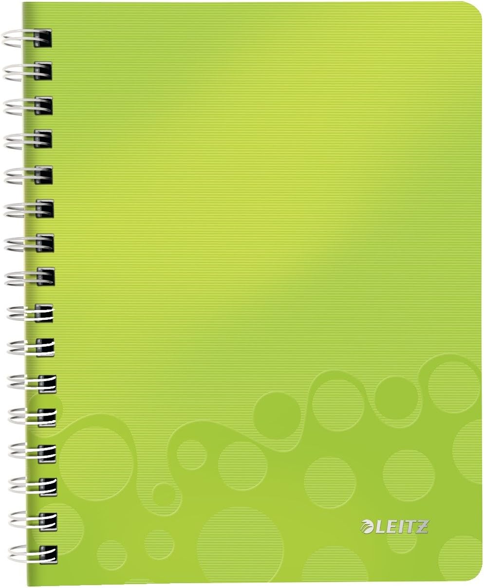Leitz A5 Flexible Cover Notebook, Orange (Wire Bound, 80 Sheets, Ruled, 90 gsm Ivory Paper, Wow Range), Pack of 1