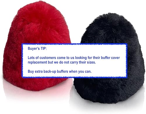 Miniatura 4 de Cubiertas medianas dobles 100% lana de cordero para pulidores de zapatos de 2.5 pulgadas de diámetro x 3.5 pulgadas de alto - TruePower, Sunpentown