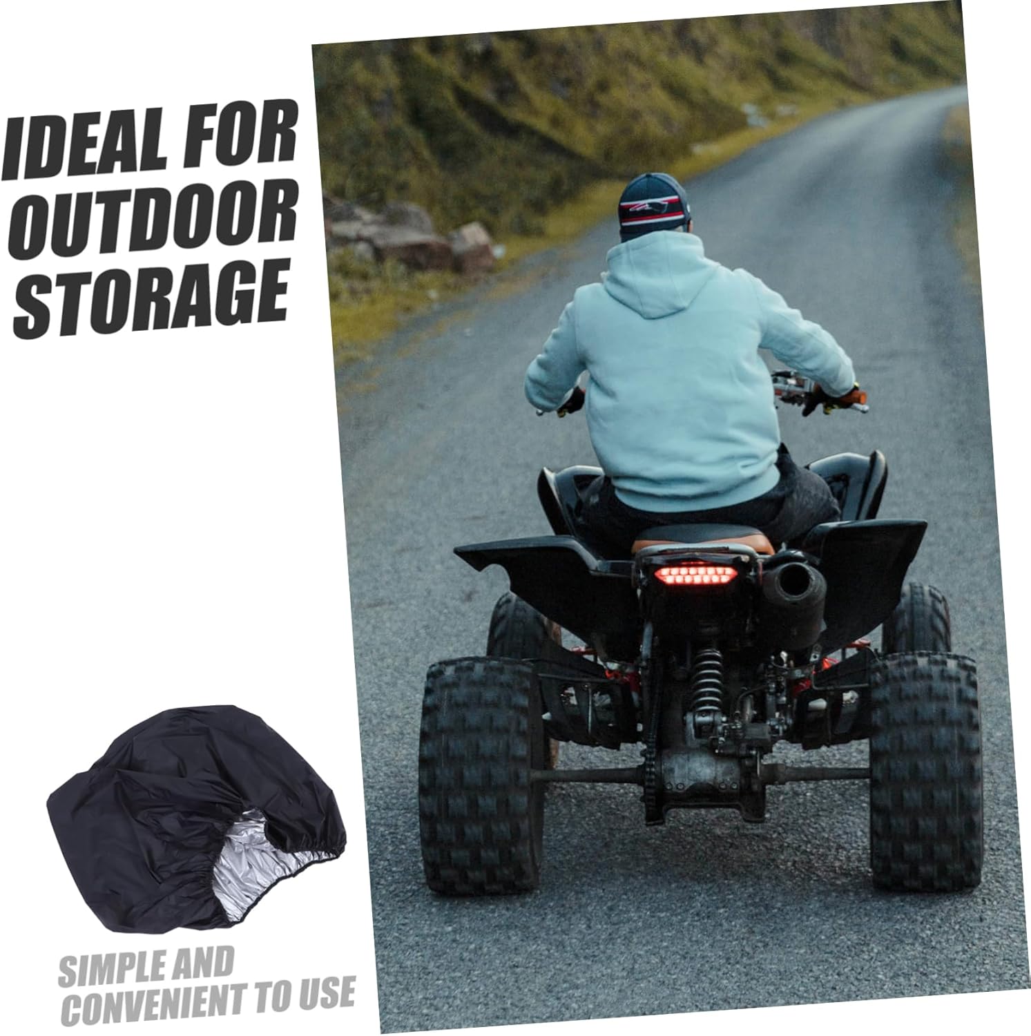 Riding Lawn Mower Cover Outdoor Elastic Cord Fits for Garden and Patio Storage