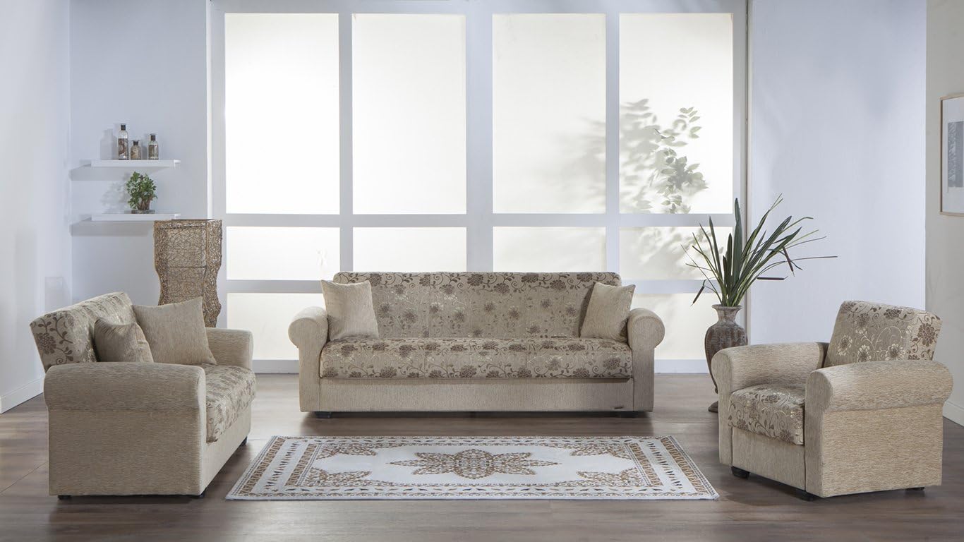 IRest Istikbal Elita S Yasemin Beige Living Room Set (Sofa Sleeper and Loveseat)