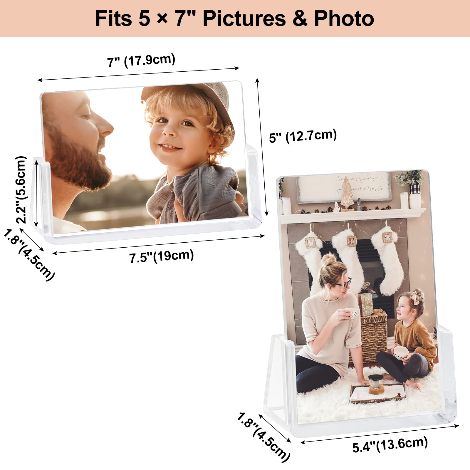 Photo Frame Magnetic Picture Frame Boxalls 2x6 Inches Acrylic Picture ...