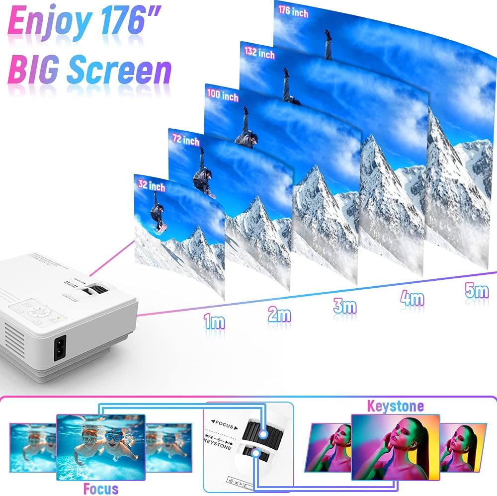 Tесh Dеаlѕ 🔥 Projector with WiFi, 6500 Lumen Outdoor Projector, 1080P Full HD Supported Synchronize Smartphone Screen by WiFi/USB Cable for Home Theater Flаѕh Sаlе Projector with WiFi, 6500 Lumen Outdoor Projector, 1080P Full HD Supported Synchronize Smartphone Screen by WiFi/USB Cable for Home Theater