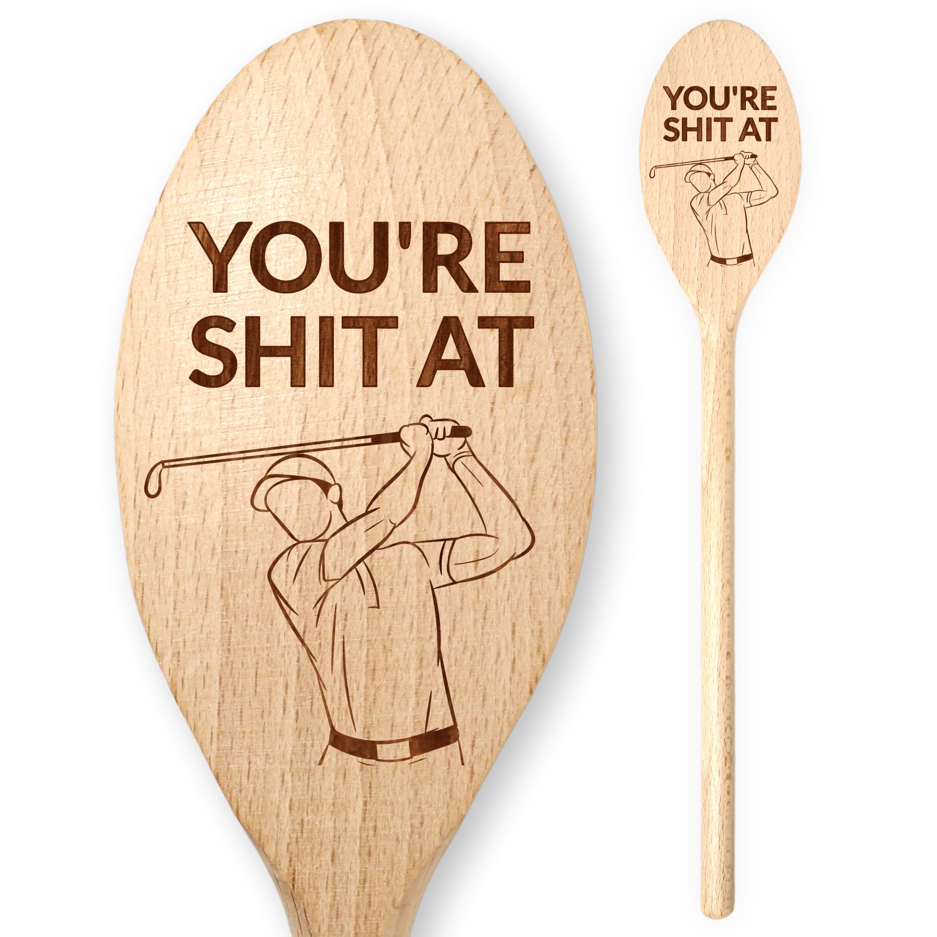 You’re S**t at Golf Wooden Spoon Award Fairway Bunker Golf Weekend Away Game Sports Team Challenge Competition Loser Worst Player Novelty Crap The Open Shortest Drive Furthest from The Pin