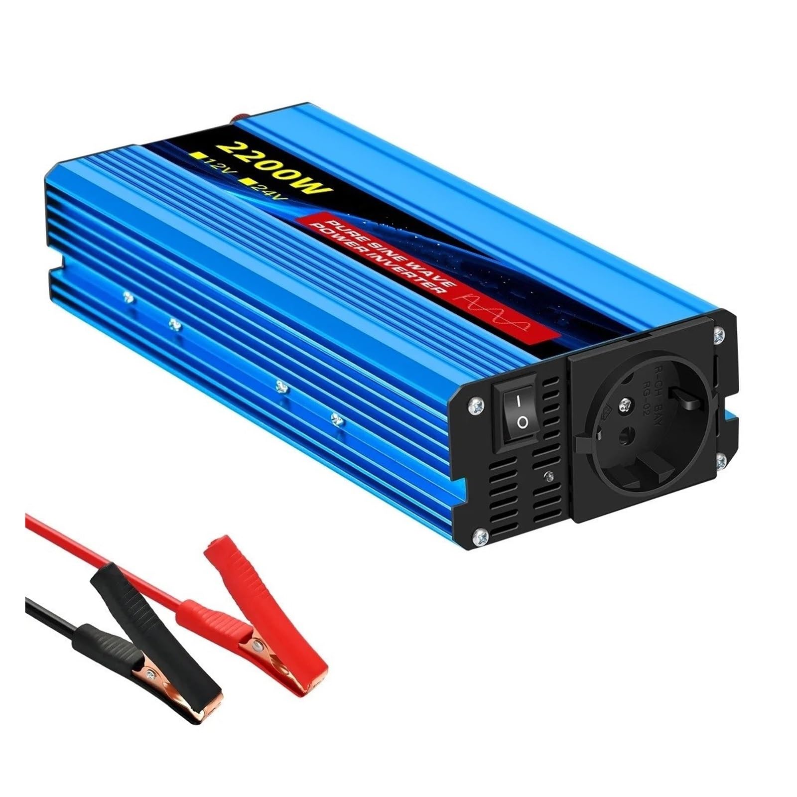 Inversor Inversor Corriente Onda Sinusoidal Pura 24 V A 220 V 3500 W con Enchufe Europeo con LED(12V 50HZ,2200W)