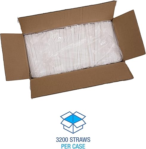 Miniatura 3 de Boardwalk BWKPPRSTRWWR - Pajitas de papel envueltas individualmente, 7.75 pulgadas x 0.25 pulgadas, color blanco (3200/caja)