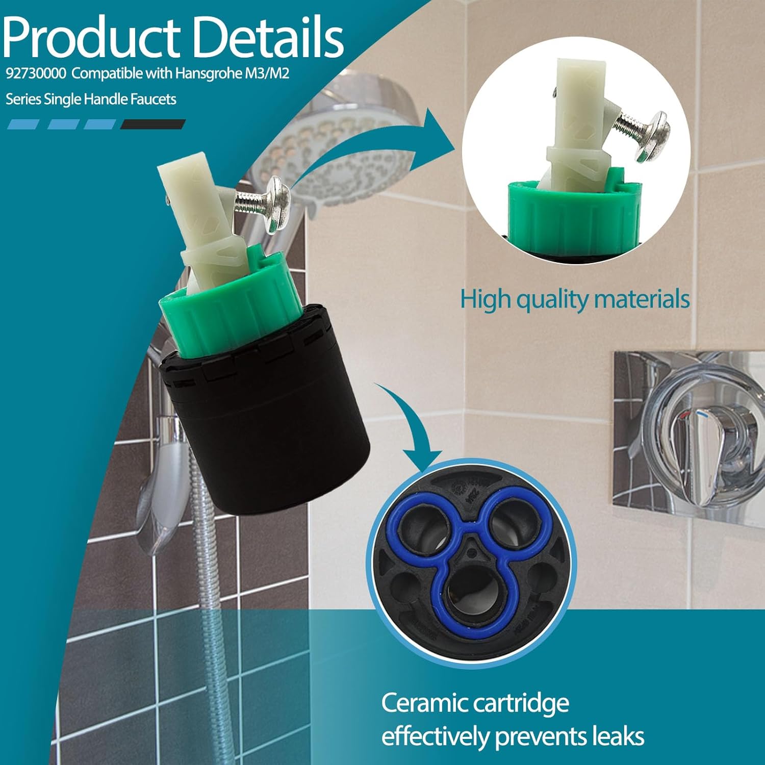 92730000 Kitchen Faucet Cartridge for hansgrohe Replacement Parts, for M3/M2 2IN Single-Hole Valve Cartridge, Kitchen Faucet Parts, for hansgrohe Kitchen Faucet Valve Core, for Hansgrohe Parts