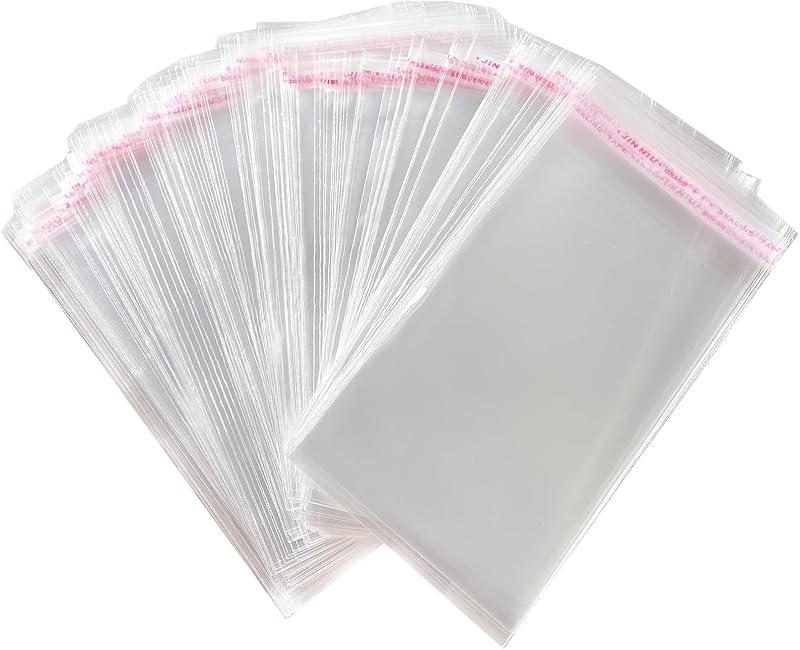 300 Pièces Sacs Plastiques de Boulangerie Cellophane Transparente OPP Sac Autocollant Emballage Sachet Alimentaire Pochettes (11 * 18cm)