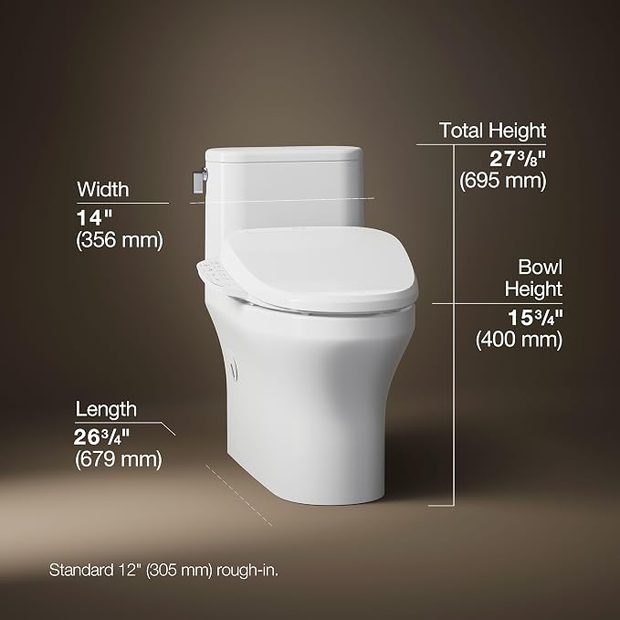Inodoro compacto elongated Kohler Spacity blanco miniatura 3
