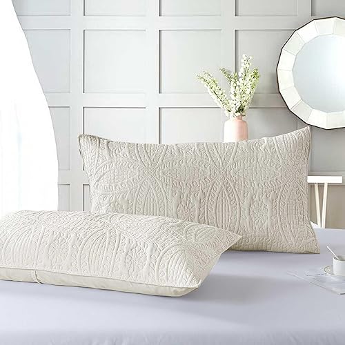 Miniatura 7 de Boryard Juego de edredón de 3 piezas, ligero y suave tamaño matrimonial (90 x 90 pulgadas) con 2 fundas de almohada (20 x 26 pulgadas), beige