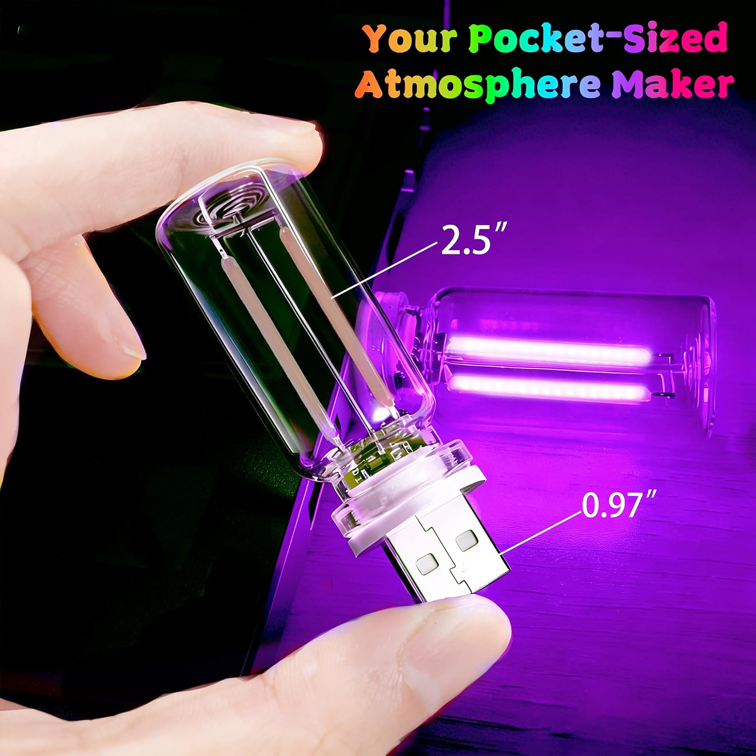 4 PCS USB Touch Dimmable Retro Glass Bottle Car Night Light thumbnail