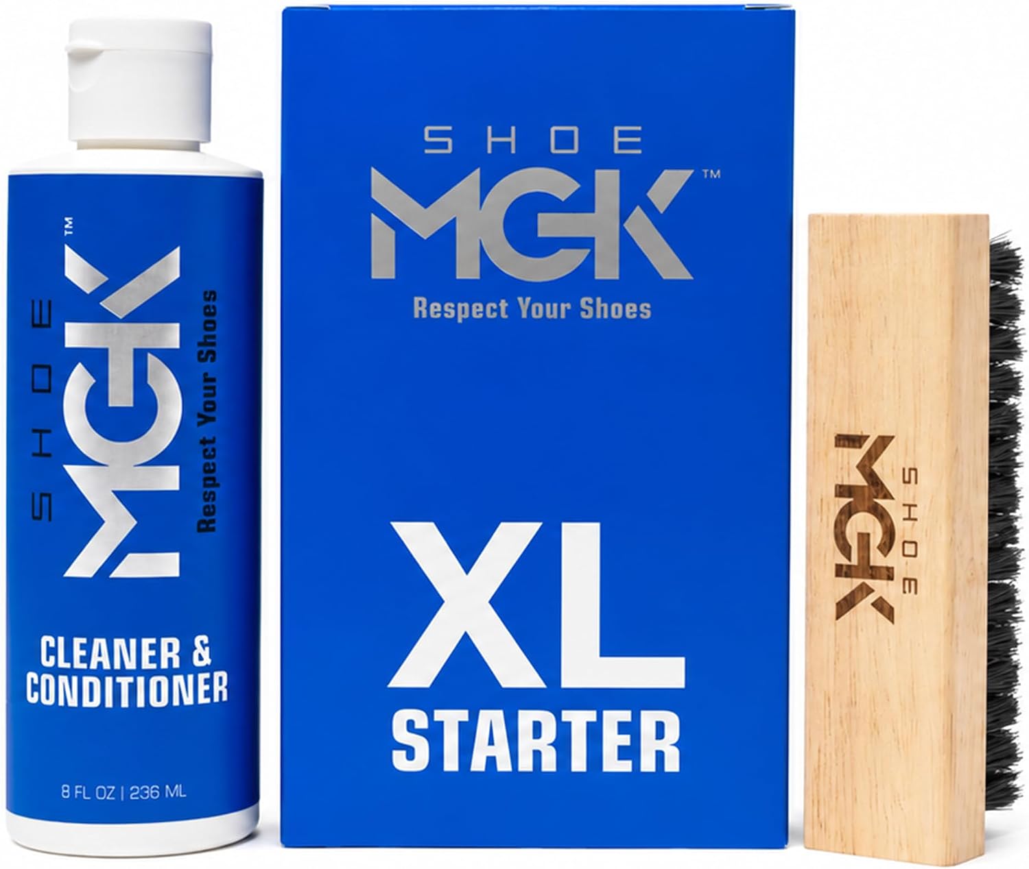 Shoe MGK Starter Shoe Cleaner Kit XL - Shoe Cleaner & Conditioner for All Shoes, Premium Shoe Brush