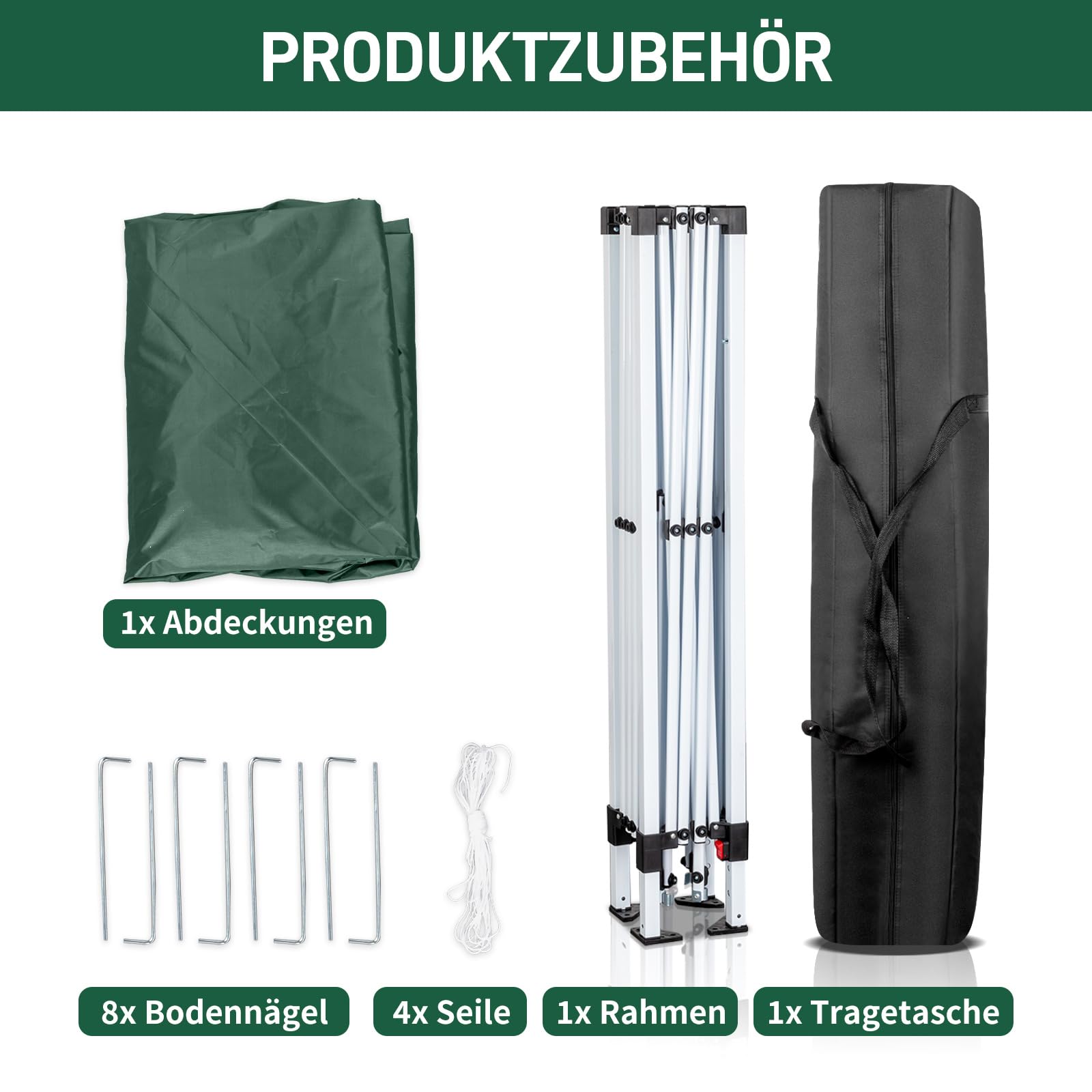 LEADZM Pavillon 3x3m,Pop-up Faltpavillon,Stabil,Wasserdicht,Stahlrahmen,Höhenverstellbar,UV Schutz 50+,Gartenzelt,Partyzelt,für Garten,Party,Camping,Grün