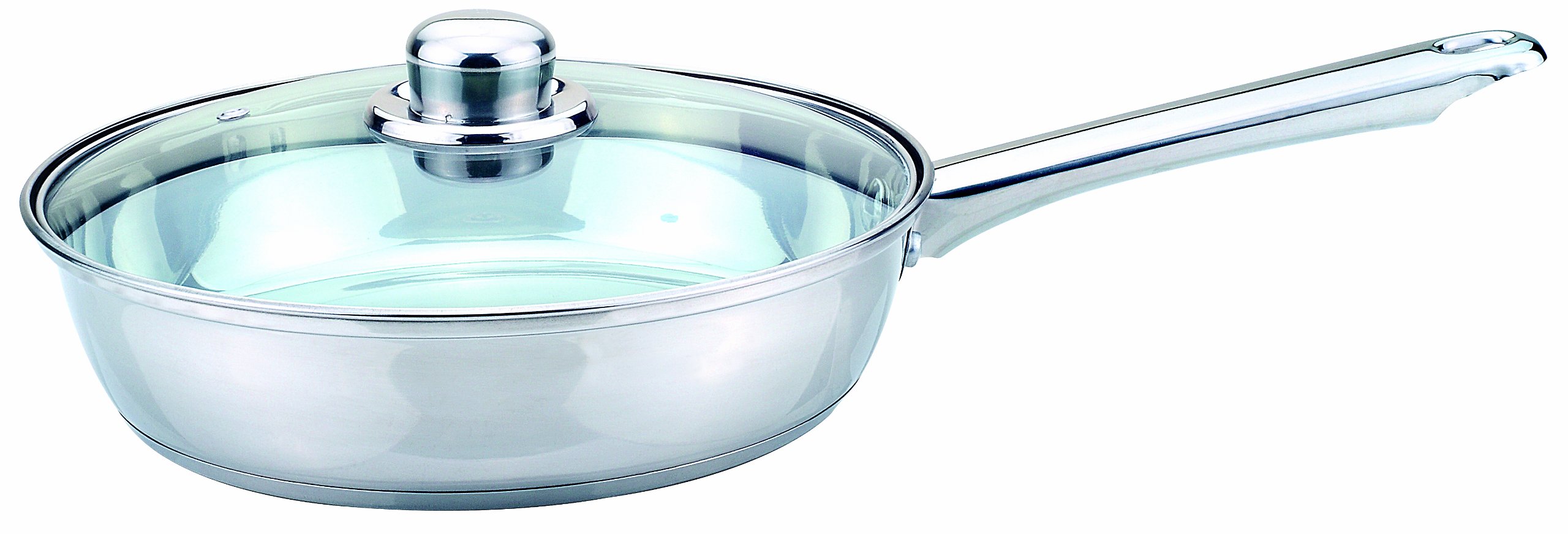 Sabichi 20cm Stainless Steel Frying Pan with Glass Lid - Silver