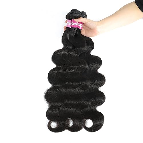Miniatura 2 de Paquetes de cabello humano ondulado de 24 pulgadas, paquete de cabello humano ondulado de un solo cuerpo, paquetes de cabello humano 12A negro