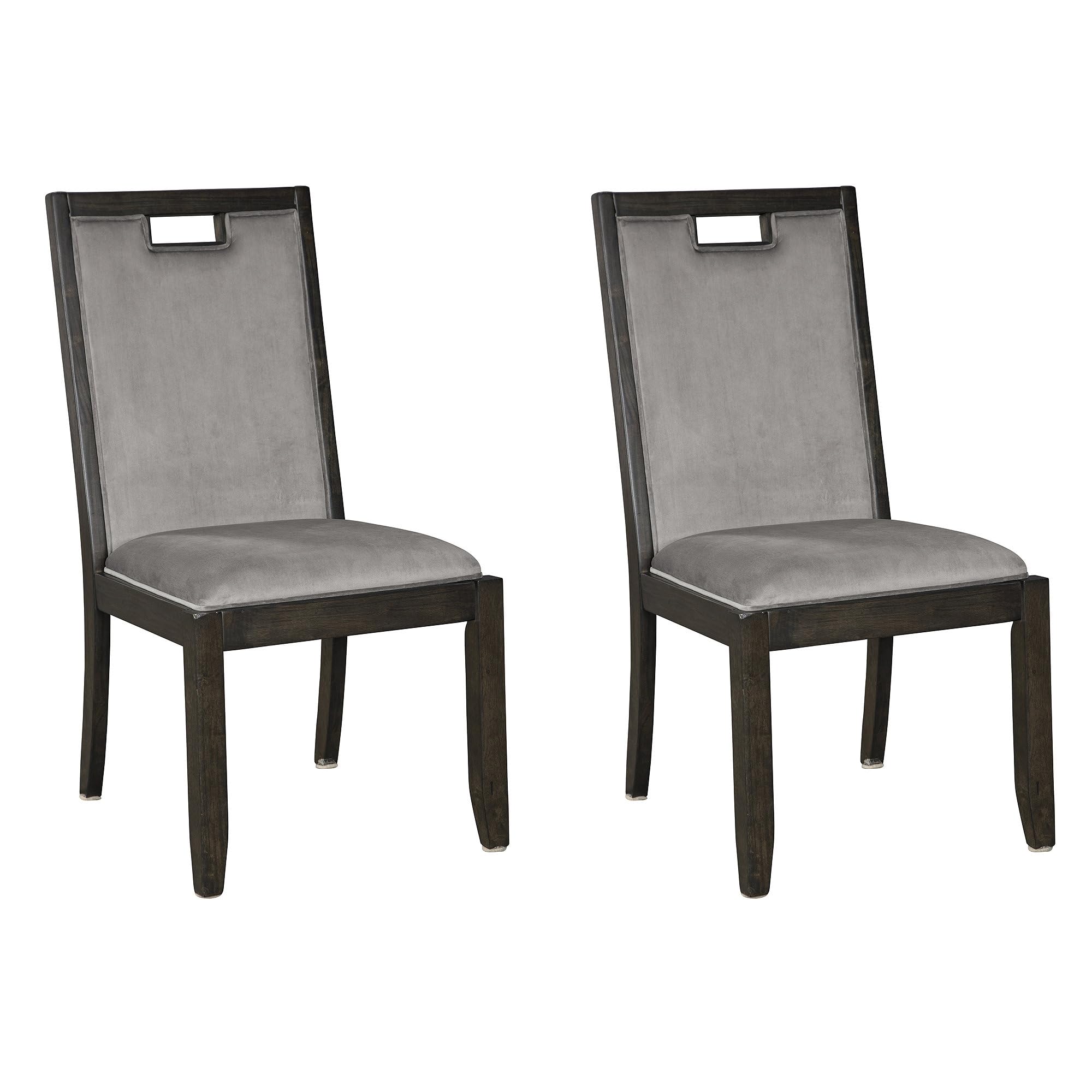 Signature Design by Ashley Hyndell Modern Upholstered Dining Chair, Set of 2, Gray