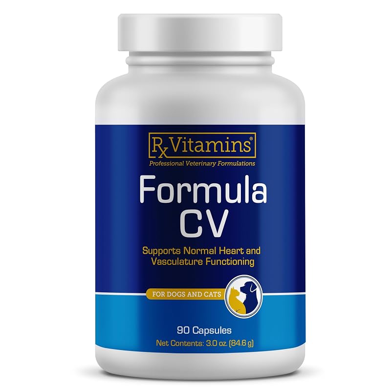 Suplemento para cães e gatos com taurina, vitaminas e minerais Rx Vitamins Formula CV 90 cápsulas