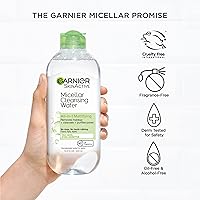 Vista 6 de Agua micelar de limpieza para el rostro, todo en 1 limpiador y desmaquillante, Garnier, aceite (Oily)