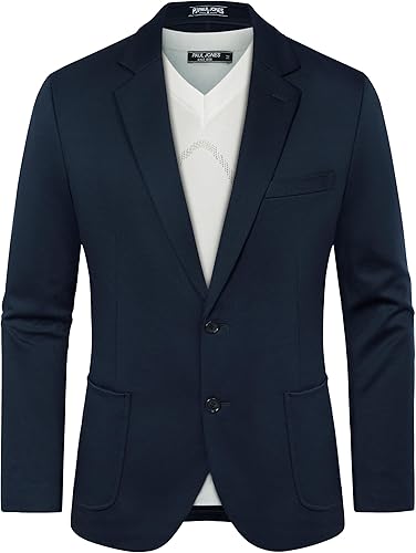 PJ PAUL JONES Chaqueta casual de punto para hombre, chaqueta deportiva ligera de dos botones, sin forro