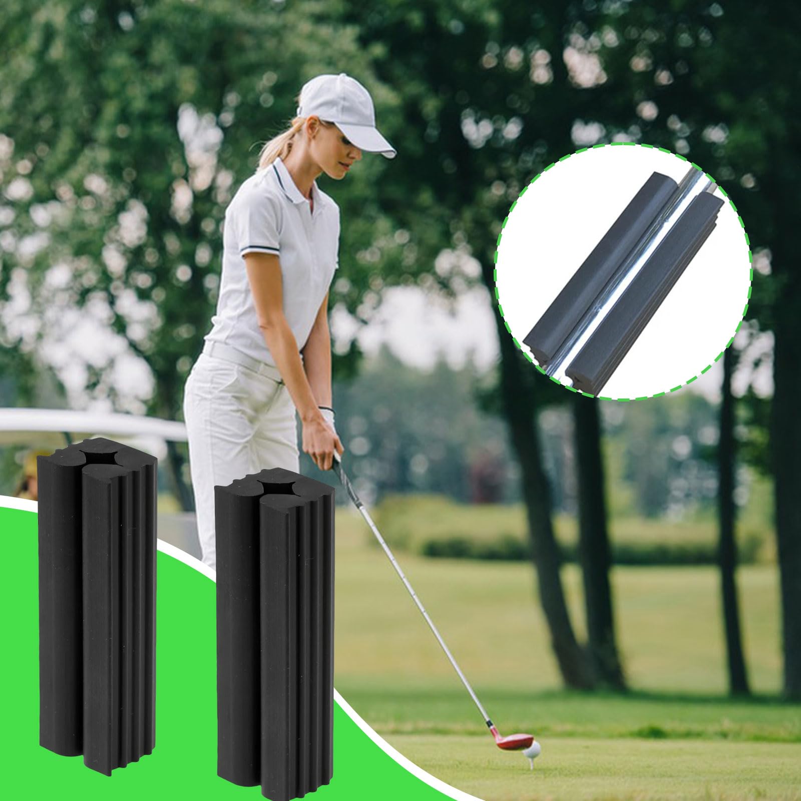 Abrazadera de tornillo de banco de golf, 2 piezas de abrazadera de goma para palos de golf, herramienta de eje de palo de golf para palos de golf, accesorios de reparación de palos de golf