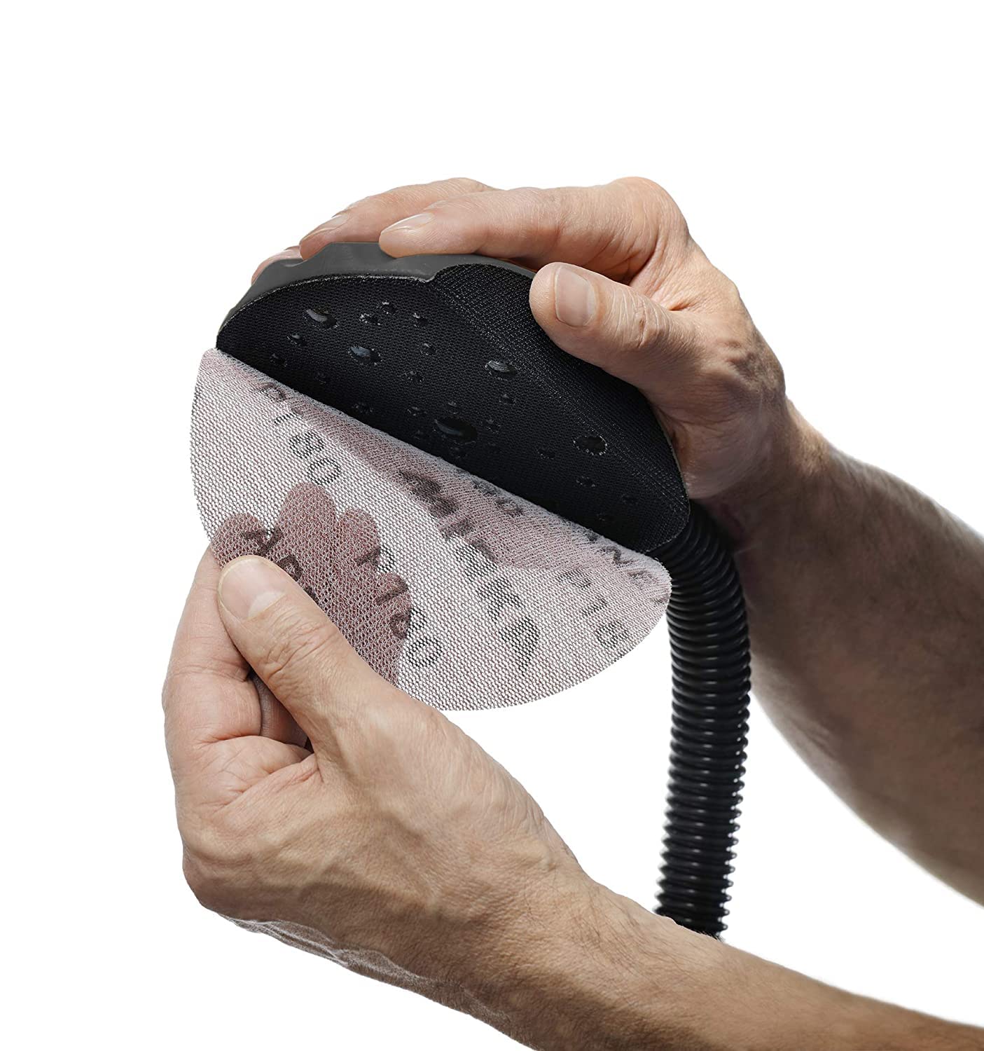 Mirka Roundy Dust-Free Hand Sanding Block for use with 6" Sandpaper Discs/Hook and Loop