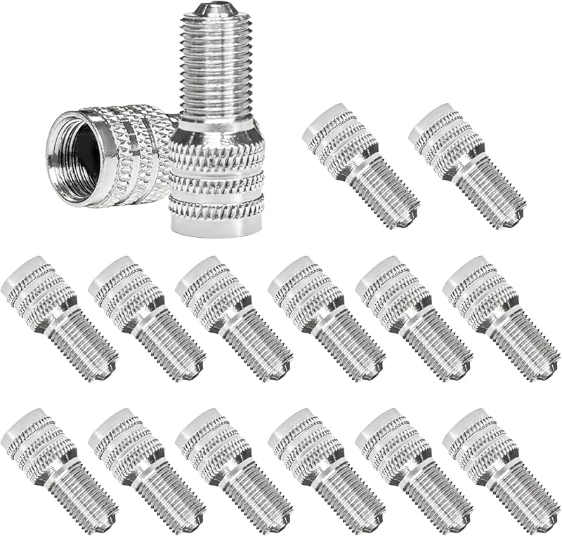 16 PCS Double Valve Stem Cap, High Pressure Double Seal Flow Through Tire Dust Covers, Inflate Valve Stem Extension Tyre Air Caps for Car Truck RV Trailer Semi Bus