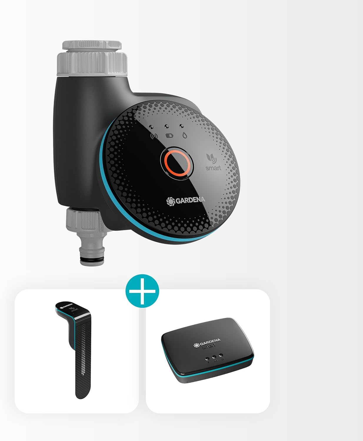 GARDENA Smart Sensor Control Set Water Controls; Smart: Data-Driven Irrigation, Smart Home Integration, Soil Moisture Sensor Included, High Quality Valve Technology, Frost Alarm (19045-20)