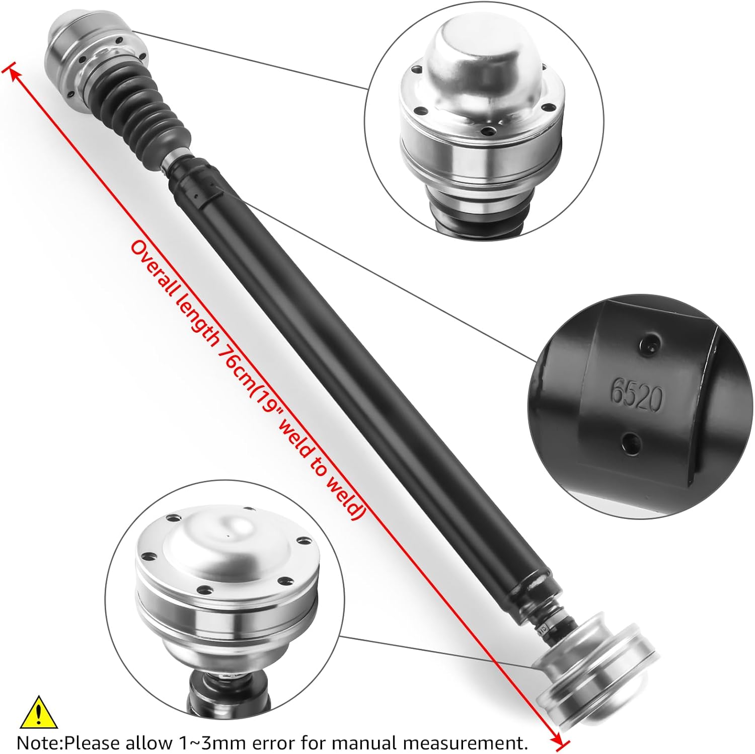 Nifeida 52111597aa 938-123 Front Drive Shaft Assembly Compatible with V6 3.7L 2002-2007 Jeep Liberty Manual Trans 4WD Sport Renegade Prop Shaft Weld to Weld 19"