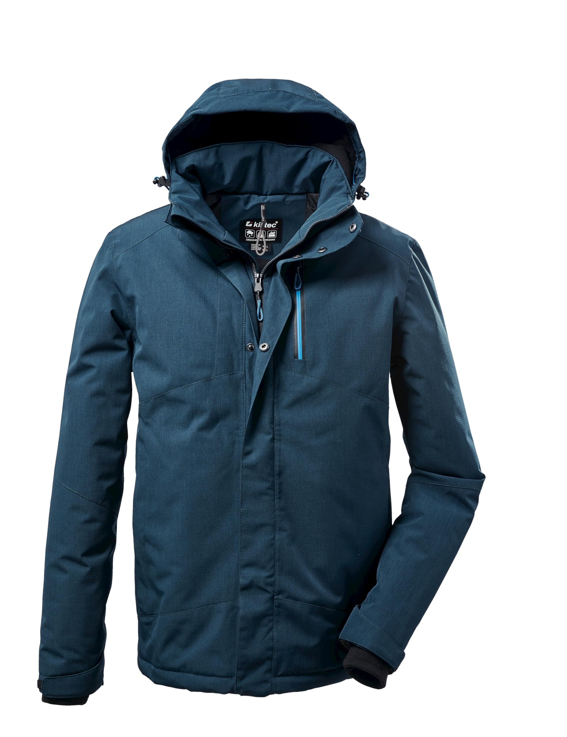killtec Uomo Giacca funzionale/​giacca outdoor con cappuccio senza zip - taglia corta KOW 161 MN JCKT KG, dunkelpetrol, 29, 43055-​000