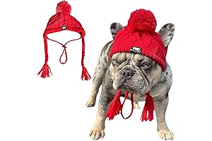 Soft Dog Knit Hat with Ear Holes & Adjustable Chin Strap
