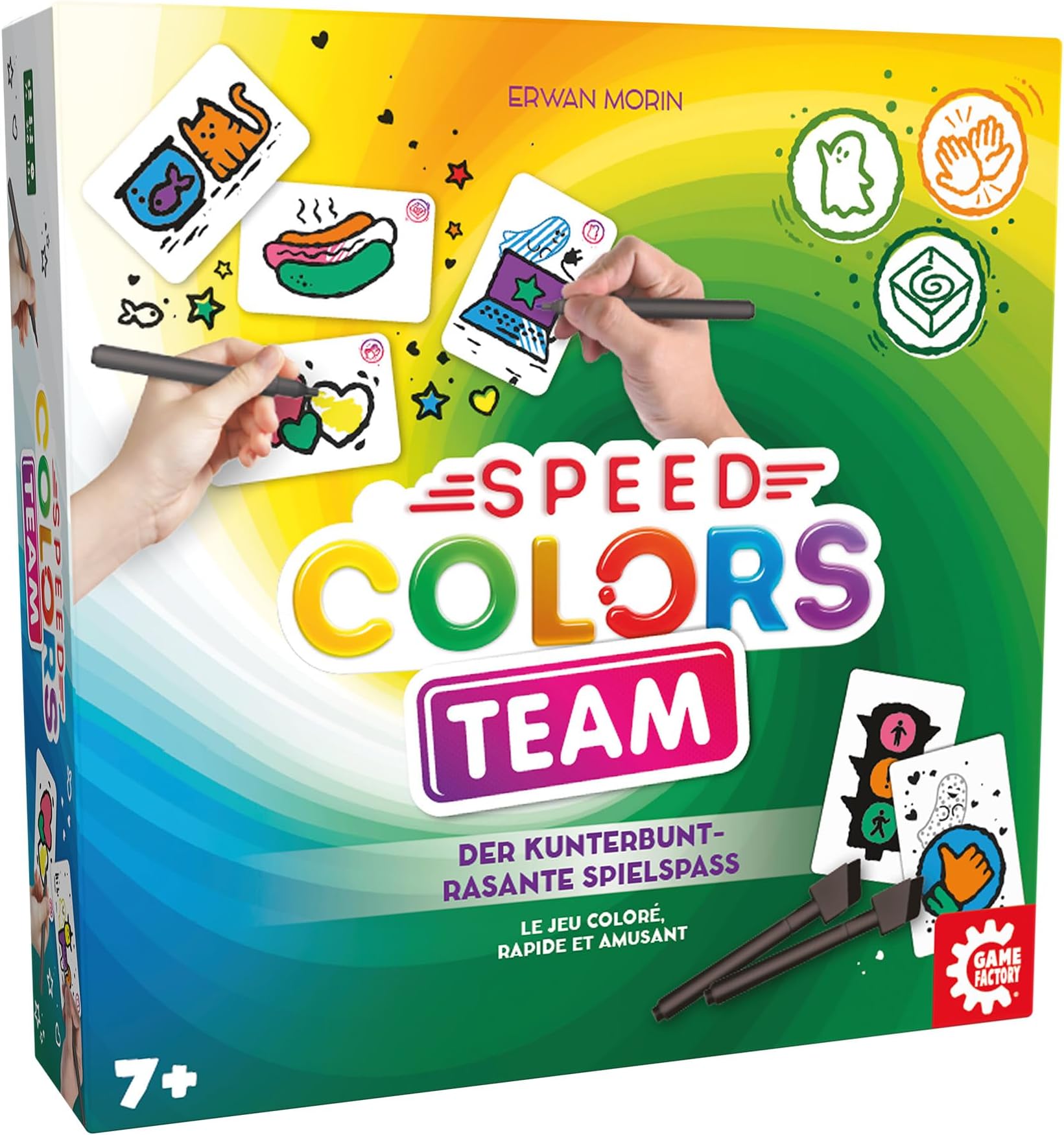 Game Factory646305 Speed Colors Team, kooperatives Partyspiel zum Ausmalen, Familienspiel, Merkspiel ab 7 Jahren, Kinderspiel, für 2-6 Spieler