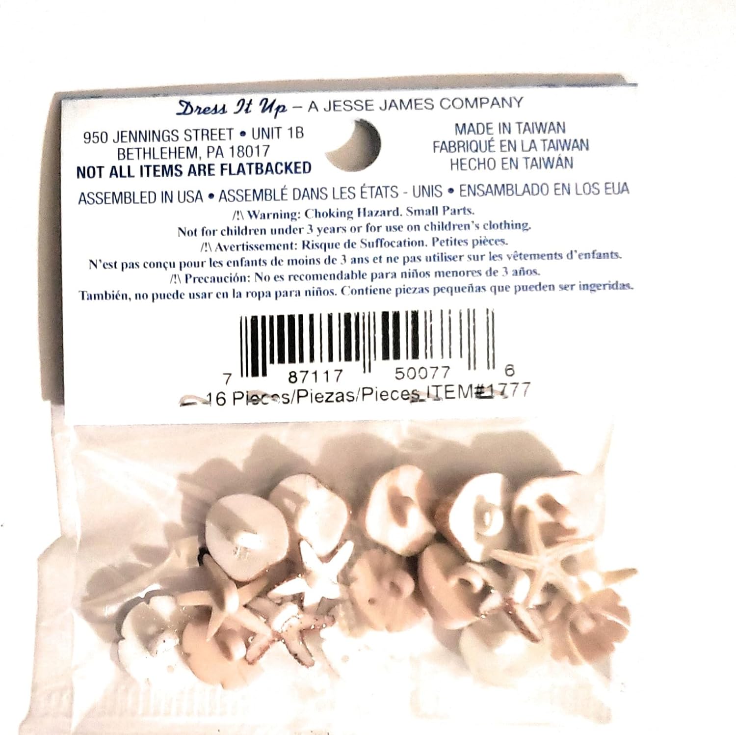 The Seaside Collection by Dress It Up Buttons and Embellishments - Tiny Seashells