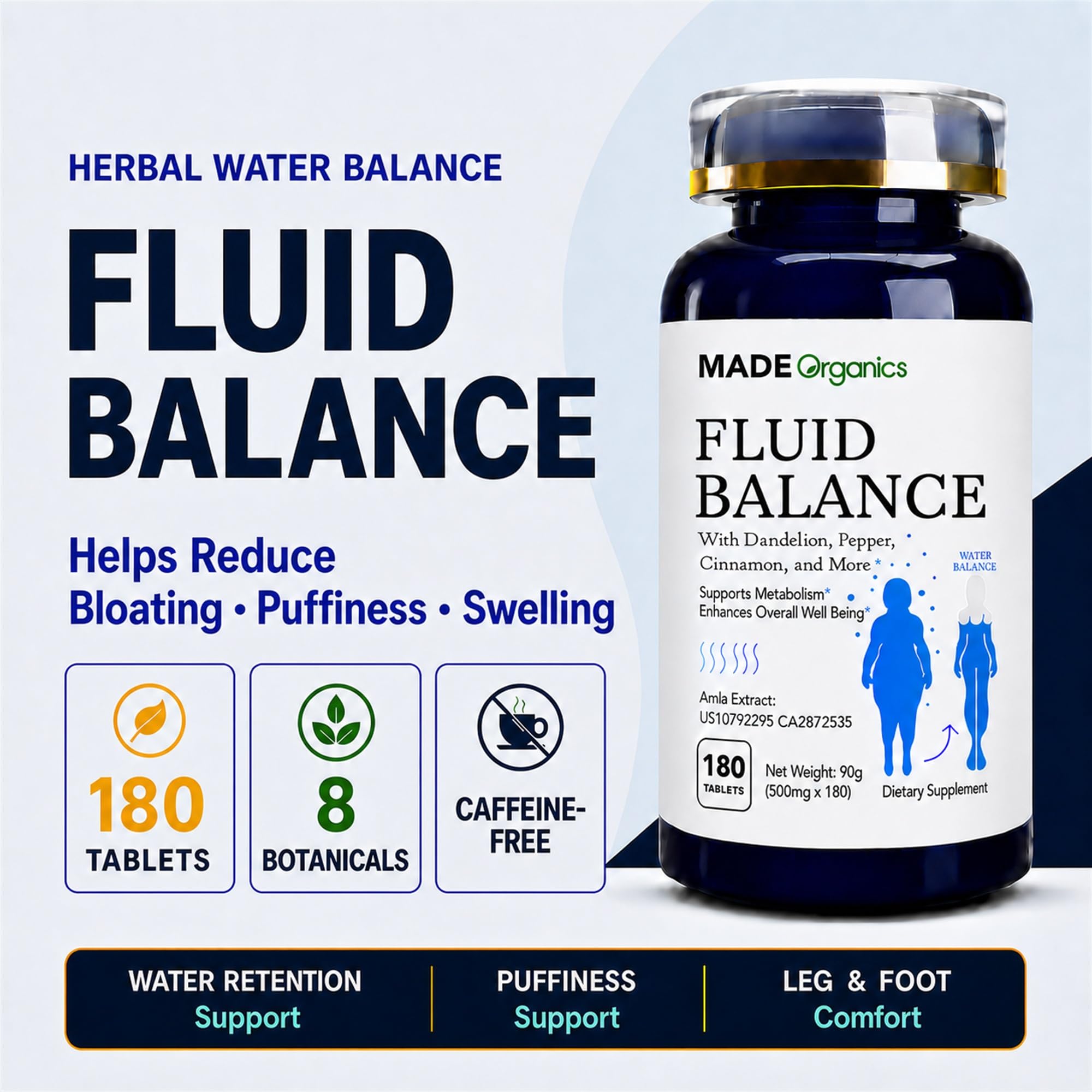 Fluid Balance Natural Water Retention Supplement, 180 Tablets — Amazon image 2