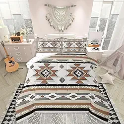 Queen Size Sudoeste, nativo asteca, edredom para meninos e meninas, retrô, exótico, boêmio, ultramacio, conjunto de cama para decoração de quarto, respirável, macio e leve de microfibra