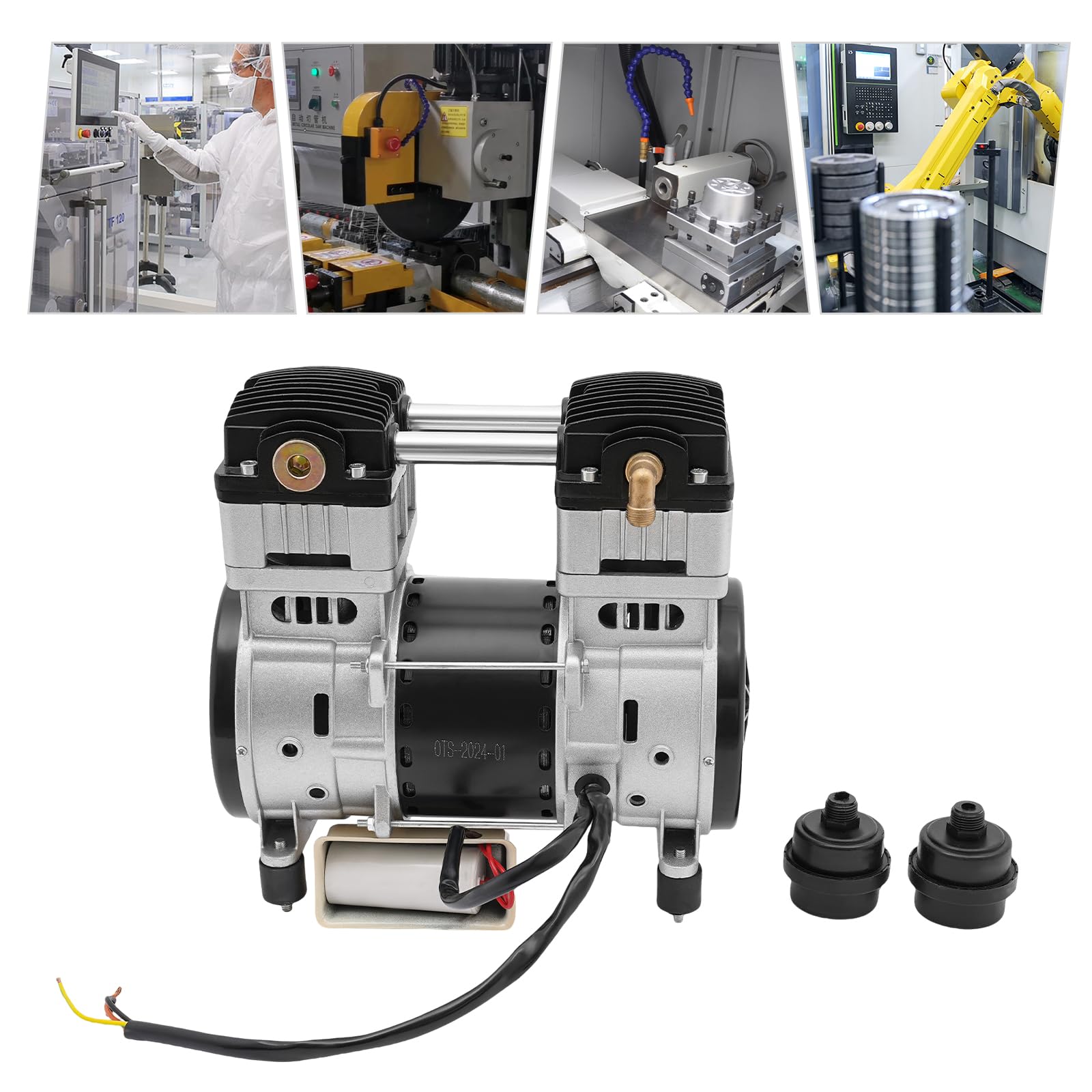 Compresseur d'air, tête de pompe, avec moteur en cuivre, silencieux, protection contre la surchauffe, pour atelier, air comprimé, convient pour la construction mécanique, la réparation automobile